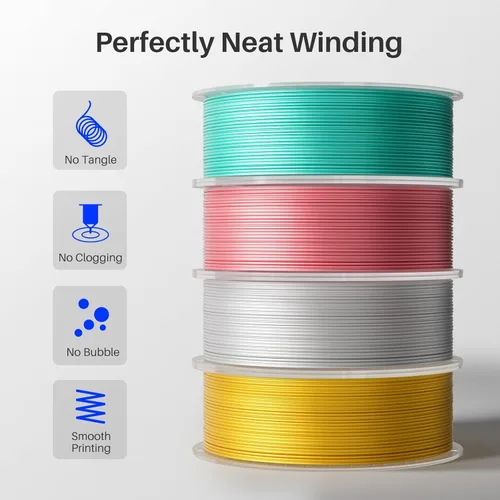 Miniatura 3 de ELEGOO Filamento PLA Seda Cobre 1.75mm 1KG, Filamento para Impresora 3D con Precisión Dimensional +/- 0.02mm, Carrete de 1kg (2.2lbs) Compatible
