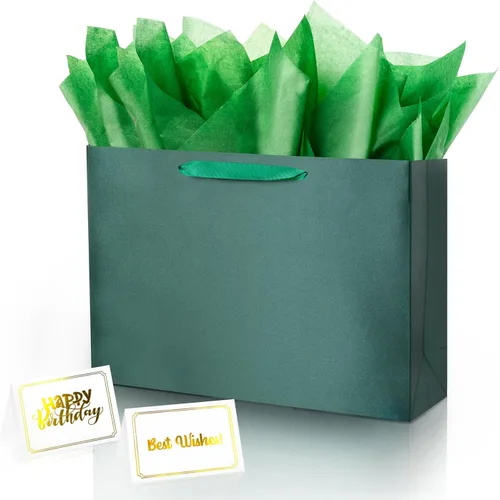 Miniatura 7 de Bolsa de regalo beige con papel de seda de color sólido sedoso para mujeres y hombres, boutique, cumpleaños, aniversario, boda, 13 pulgadas