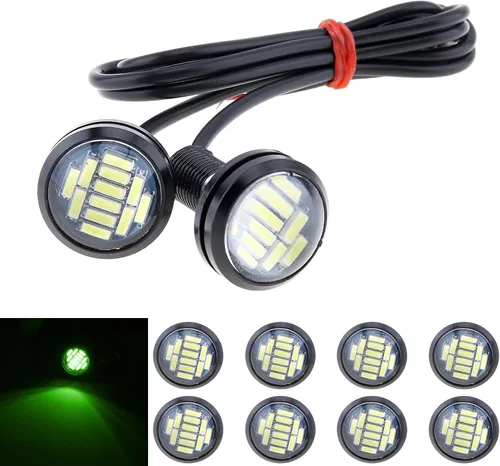 Miniatura 10 de 10 unids 0.709 in coche Eagle Eye DRL Led diurna Correr luces LED 12V copia de seguridad reversa señal de estacionamiento lámparas de automóviles