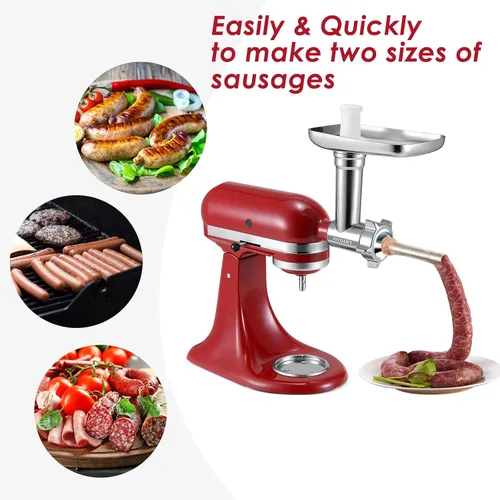 Miniatura 2 de Accesorios metálicos para molinillo de alimentos para batidoras KitchenAid, picadora de carne, relleno de salchichas, accesorio perfecto
