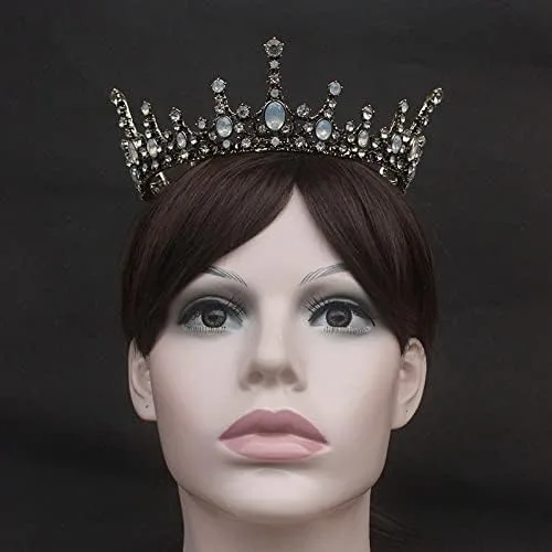 Miniatura 4 de hair jewelry crown tiaras for women Retro Baroque Crystal Round Tiaras Crowns Princess Diadem Coronal Headpiece Women Bride Wedding Hair Jewelry