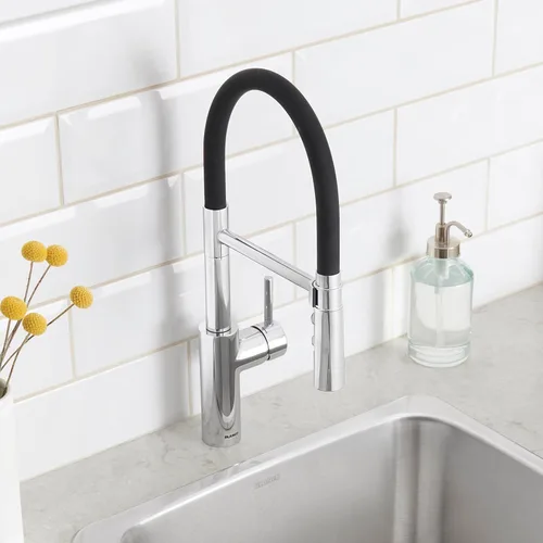 Miniatura 9 de BLANCO 402447 CATRIS Flexo Semi-Pro Pull-Down Grifo De Cocina De Arco Alto 1.5 GPM - Cromo