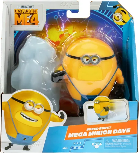 Miniatura 2 de Minions Despicable ME 4 Speed Burst Mega Dave Figura de acción Tira de atrás al Mega Dave para una explosión de velocidad Colecciona todas las 5