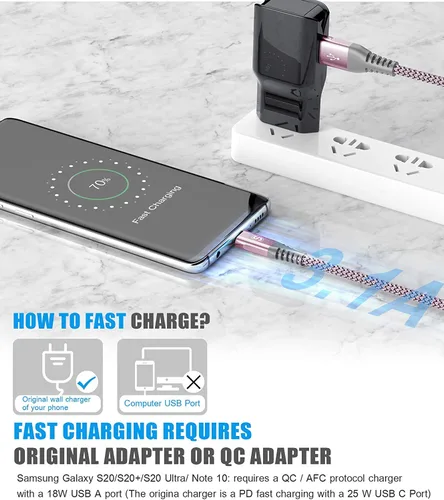 Miniatura 3 de sweguard Cable de carga USB tipo C [3 unidades, 10 pies + 6.6 pies + 3.3 pies] cargador iPhone 16 cable trenzado de nailon para iPhone 16 15 Pro Max