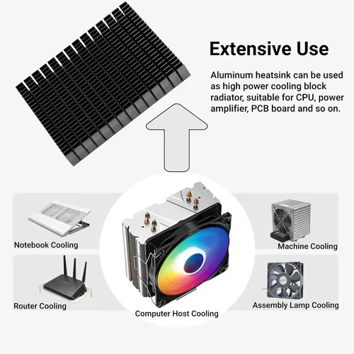 Miniatura 4 de Disipador térmico de aluminio 5.906x4.724x0.787 in enfriamiento pasivo para PCB chip de computadora impresora 3D radiador de alto rendimiento