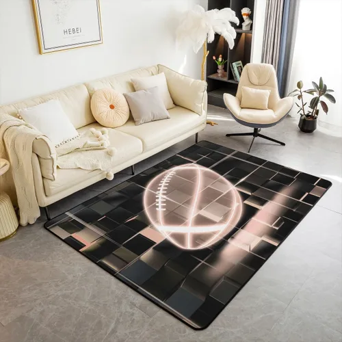 Miniatura 37 de Erosebridal Tapete de fútbol para interiores de 3 x 5 pulgadas, alfombra de fútbol neón para niños, adolescentes, hombres, brillantes, geométricas