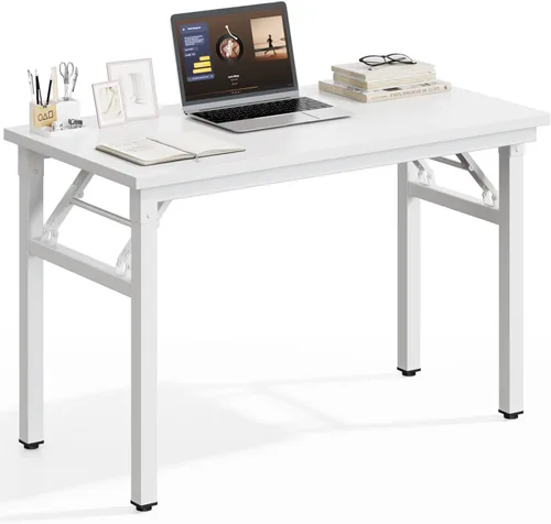 Miniatura 38 de DlandHome - Mesa plegable para computadora de 47 pulgadas, escritorio portátil, mesa de actividades, mesa de conferencias, escritorio de oficina