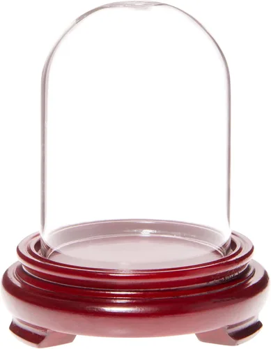 Miniatura 2 de Plymor Cúpula de cristal de 2.5 x 3.5 pulgadas (base con patas de chapa de madera negra)