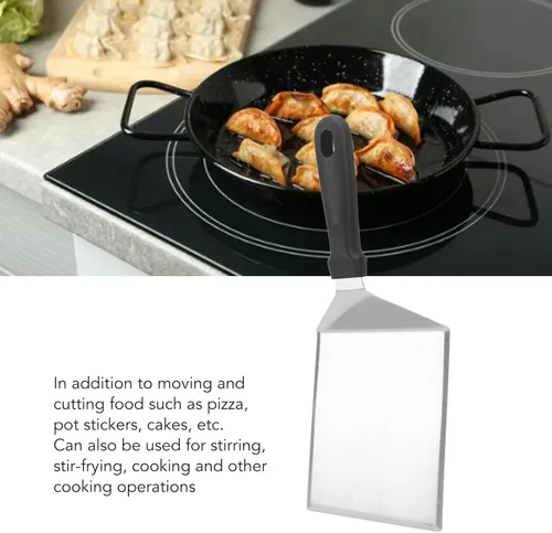 Miniatura 6 de Espátula de pizza de acero inoxidable, espátula de cocina para pasteles, pizza, panqueques, salteado (espátula, mango de plástico)