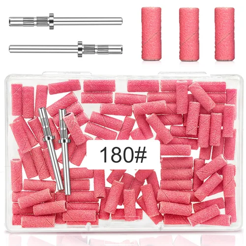 Miniatura 12 de [Actualización] Mini bandas de lijado de 0.122 in para taladro de uñas, grano 120, 100 bandas pequeñas para uñas acrílicas, manicura de gel