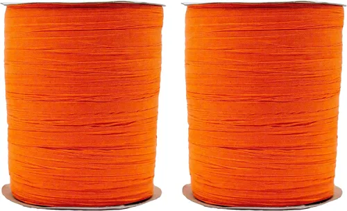 Miniatura 7 de Paquete de 2 rollos de cinta de rafia de papel de 200 yardas para embalaje y decoración de papel kraft (aguamarina)