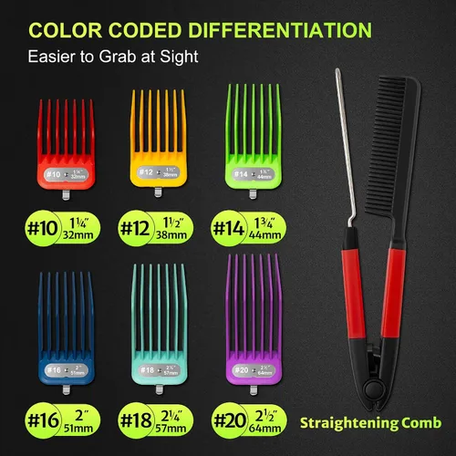 Miniatura 3 de Juego de protectores cortapelos extralargos compatibles con Andis Master, Oster Fast Feed, Andis AAC-1, GC, LCL, ML, PM-1, PM-2, PM-4, RCAC, RS-1