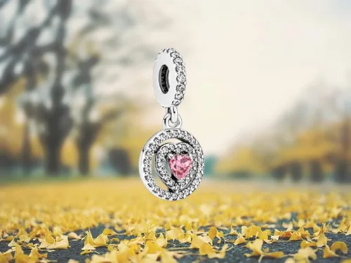 Miniatura 4 de BEEUVIP Abalorio de plata de ley 925 con dije de corazón y atrapasueños con circonitas cúbicas 5A, regalo de joyería para el día de la madre