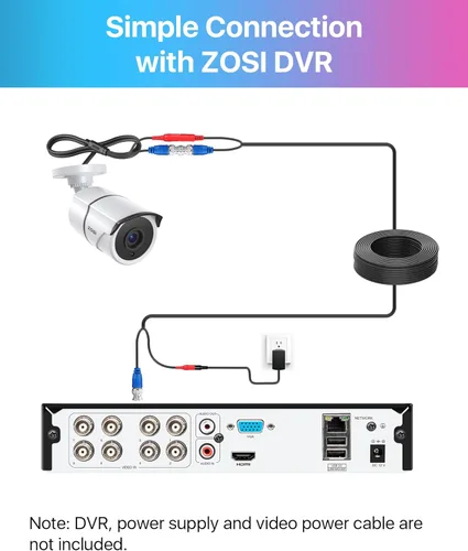 Miniatura 7 de ZOSI 4PACK 1920TVL 1080P HD TVI Cámaras de seguridad 120 pies de visión nocturna CCTV Cámaras de seguridad para el hogar Día/Noche Cámara