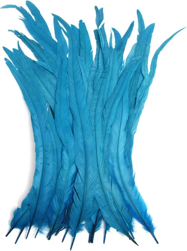 Miniatura 11 de THARAHT 50 piezas de plumas de cola de gallo, naturales, de 12 a 14 pulgadas (30-35 cm) para manualidades, bodas, atado de moscas, plumas para Rosa