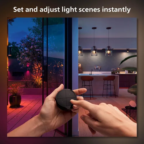 Miniatura 7 de Philips Hue (1) Interruptor de luz de esfera negra con (2) bombillas LED Smart 85W BR30, luz blanca y cambio de color ambiental de color, 1200 LM