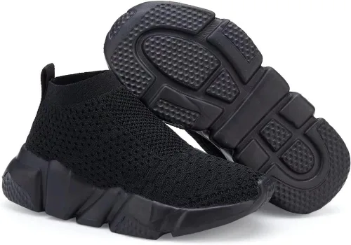 Miniatura 7 de YAVY Tenis para niños, tenis para niñas, tenis para niños, zapatos deportivos sin cordones, transpirables, de caña alta, atléticos, ligeros