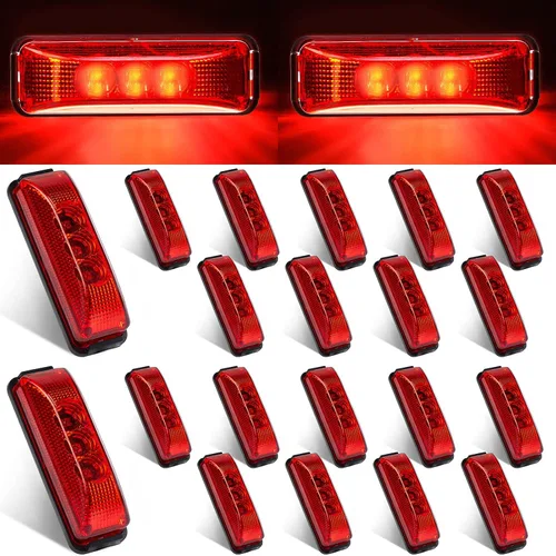 Miniatura 8 de Yahenda 20 Piezas Luces Marcadoras LED para Remolque de 3.9 Pulgadas con 3 LED Impermeables Luz Marcadora Lateral Rectangular Luces de Circulación