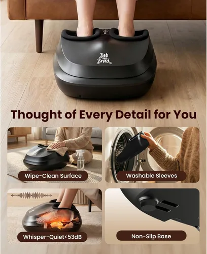 Miniatura 8 de BOB AND BRAD Masajeador de pies con calor y control remoto, Elegible para FSA Elegible para HSA, máquina masajeadora de pies Shiatsu con masaje