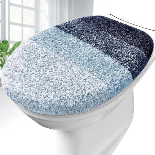 Miniatura 23 de OLANLY Funda de Asiento de Inodoro de Microfibra Suave para Baño, Fundas Lavables a Máquina, 17.5x15 Pulgadas, con Soporte de Goma que se Mantiene
