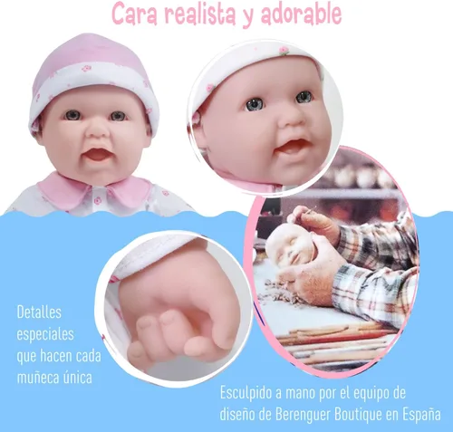 Miniatura 3 de JC Toys - La Baby - Muñeca bebé caucásica con cuerpo mediano y suave de 16 pulgadas Rosa caucásico