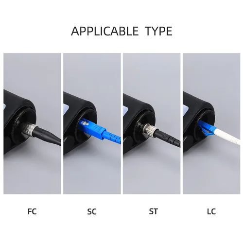 Miniatura 4 de Lupa de fibra óptica de mano 400x microscopio de inspección óptica de fibra LED Iluminación antideslizante caucho 0.098 in SC/FC/ST/0.049 in LC
