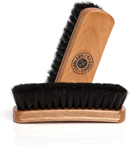 Miniatura 7 de Cepillo de zapatos de primera calidad, cepillo para zapatos de crin de caballo, mango cóncavo para un agarre premium, color negro