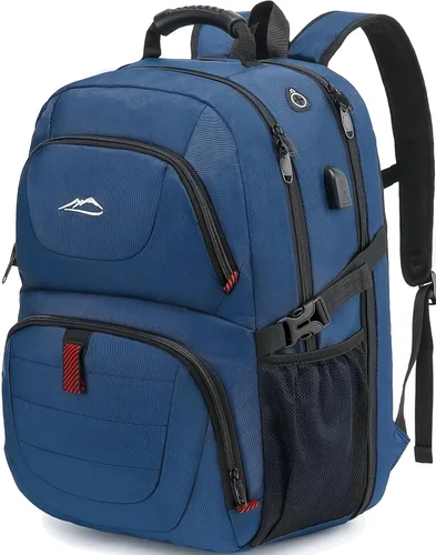 Miniatura 9 de ProEtrade Mochila de viaje extra grande para portátil, antirrobo, para escuela y negocios, con puerto de carga USB, para portátil de 17 pulgadas