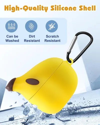 Miniatura 4 de Boaretiu - Funda para AirPods Pro/Pro de 2ª generación, lindo KawaiiBanana con llavero para AirPods Pro y Pro 2, divertida funda 3D de silicona