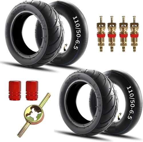110-50-6.5 Neumático exterior y cámara de aire con válvula angular para 38cc 47cc 49CC MTA1 MTA2 Cag Mx3 GP-RSR Mini Pocket Dirt Pit Bike Scooters