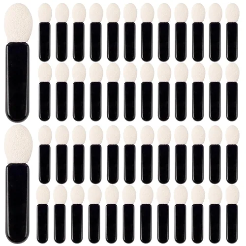Miniatura 10 de AUEAR, Paquete de 50 pinceles desechables para sombra de ojos, aplicadores de esponja ovalada con punta ovalada, brocha de doble cara, herramienta
