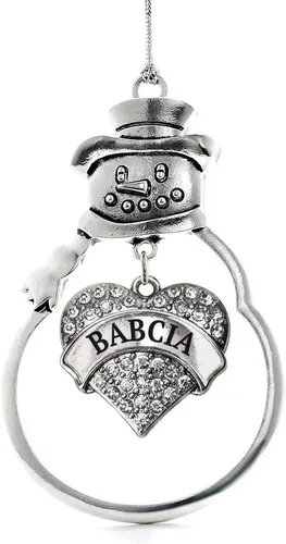 Miniatura 230 de Inspired Silver - Big Sis - Adorno de Navidad plateado - Adorno de árbol de Navidad con dije de corazón con circonita cúbica - Decoración colgante