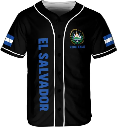 Miniatura 2 de Parvii Camiseta de béisbol personalizada de El Salvador Orgulloso, camiseta de El Salvador, camiseta de El Salvador, Jersey de El Salvador