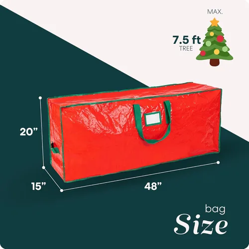 Miniatura 3 de Bolsa de almacenamiento para árbol artificial de Navidad, de gran capacidad Rojo