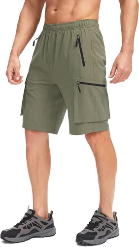 Miniatura 2 de Bikewa Pantalones cortos de ciclismo de montaña para hombre, con acolchado 3D, ajuste holgado, con bolsillos con cremallera