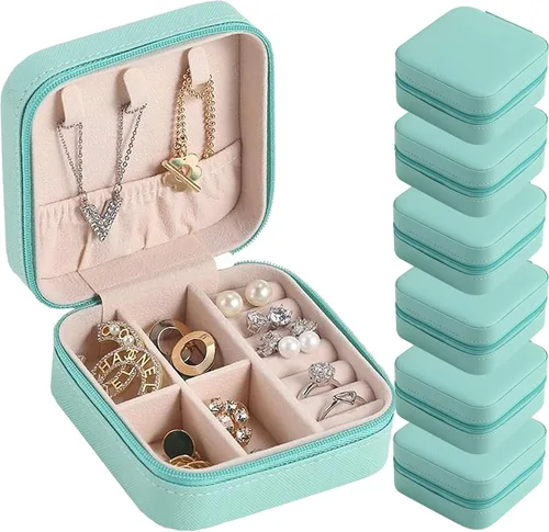 Miniatura 8 de Estuche de Joyería de Viaje para Damas de Honor, Caja de Regalo, Juego de 12 Estuches Pequeños de Joyería, Mini Organizador de Joyas, Estuche