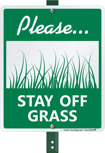 Miniatura 6 de SmartSign Letrero con texto en inglés "Please Stay Off Grass" Plástico de 10 x 14 pulgadas
