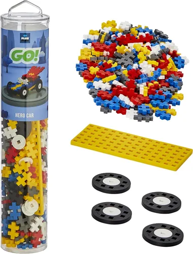 Miniatura 2 de PLUS PLUS - Tubo de coches de color - Hero - 200 piezas, tallo de construcción de construcción/juguete de vapor, mini bloques de rompecabezas Héroe
