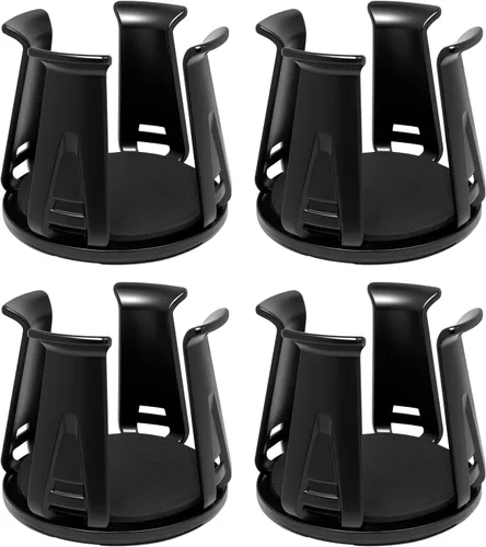 4 piezas de soporte para tazas de automóvil, autoadhesivos, expansibles para automóvil, adaptador de portavasos negro automotriz con brazos de