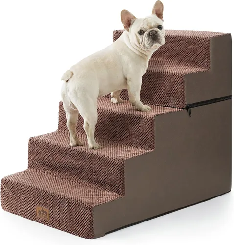 Miniatura 9 de COZY KISS Escaleras para perros pequeños, escaleras extraíbles de 4 niveles para sofá y cama, escalones para perros de 17.7 pulgadas de alto