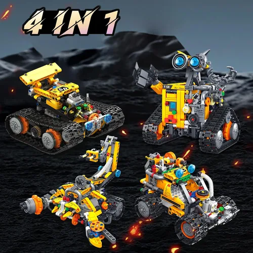 Miniatura 2 de Kit de construcción de robot, aplicación y control remoto, juguetes de robot para niños, 4 en 1, robot de bloques de construcción de control remoto