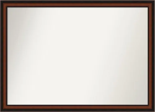 Miniatura 388 de Amanti Art Espejo de pared personalizado no biselado (24 x 27 pulgadas), marco estrecho de nogal chipre - varios tamaños personalizados - Espejo