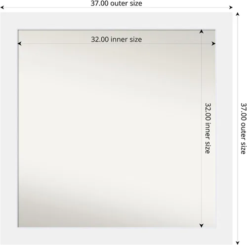 Miniatura 3 de Amanti Art Espejo personalizado, espejo de baño blanco Corvino, espejo de pared o espejo de tocador de baño sobre el fregadero (37 x 37 pulgadas)