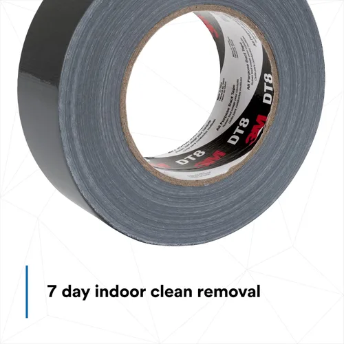 Miniatura 6 de 3M - Cinta adhesiva multiusos DT8 de resistencia industrial, negro, 4,78 cm x 55 m x 8 mil de grosor, adhesivo de grado profesional, 1 paquete
