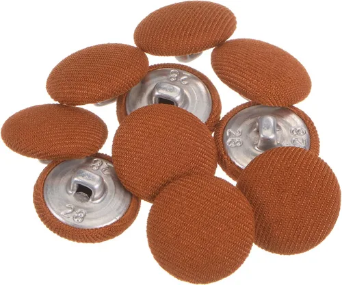 Miniatura 94 de HARFINGTON 10 botones de tela de 24L cubiertos de tela de 0.59 pulgadas, vástago de metal, botones de costura redondos para trajes, blusas de Azul