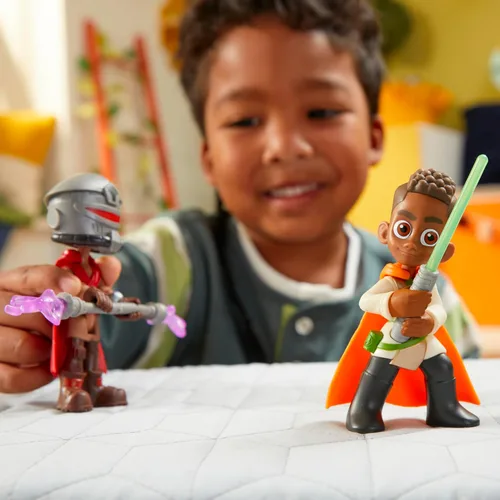 Miniatura 6 de Star Wars: Young Jedi Adventures Pop-UpLightsaber Duel, Kai Brightstar & Taborr Figuras de acción, juguetes a escala de 4 pulgadas, juguetes