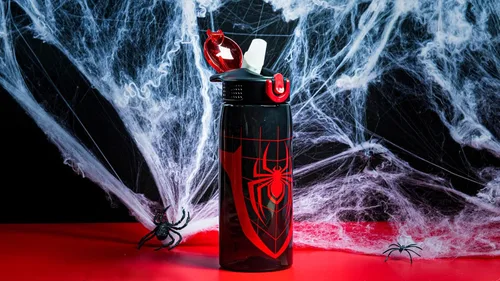 Miniatura 7 de Zak Designs Marvel Spider-Man - Botella de agua para la escuela o viajes, botella de agua de plástico duradero de 25 onzas con popote, asa y tapa