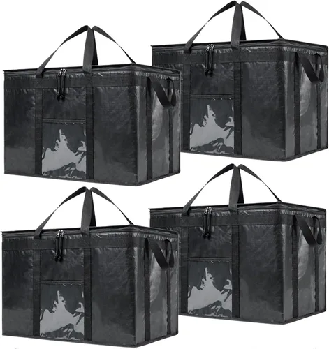 Miniatura 39 de NZ home Bolsa de enfriador XXL PRO aislada y duradera para entrega y compras de comestibles con cremallera superior, para calentar alimentos