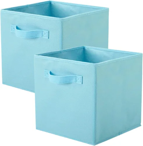 Miniatura 15 de PowerKing Cubos de almacenamiento plegables con asas, contenedores plegables de tela para estantes de armario, contenedores de almacenamiento Naranja