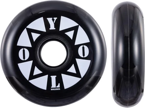 Miniatura 2 de Rollerex YOLO - Ruedas para patines en línea, paquete de 2 (rodamientos, espaciadores y arandelas opcionales), ruedas de repuesto duraderas